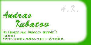 andras kubatov business card